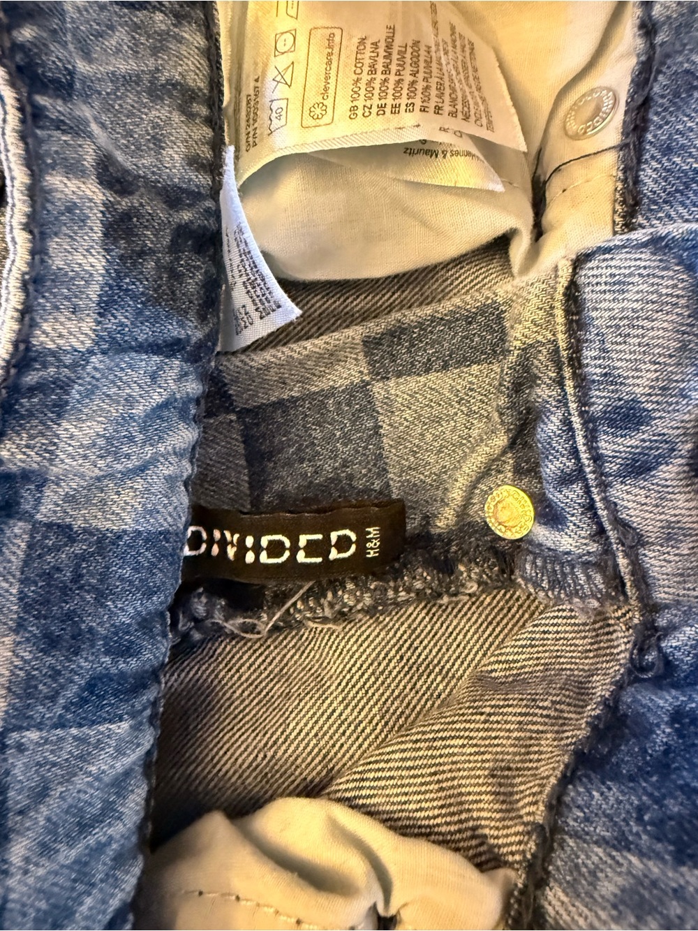 Divided Checkerboard Blue Denim Jeans - Picture 3 of 7